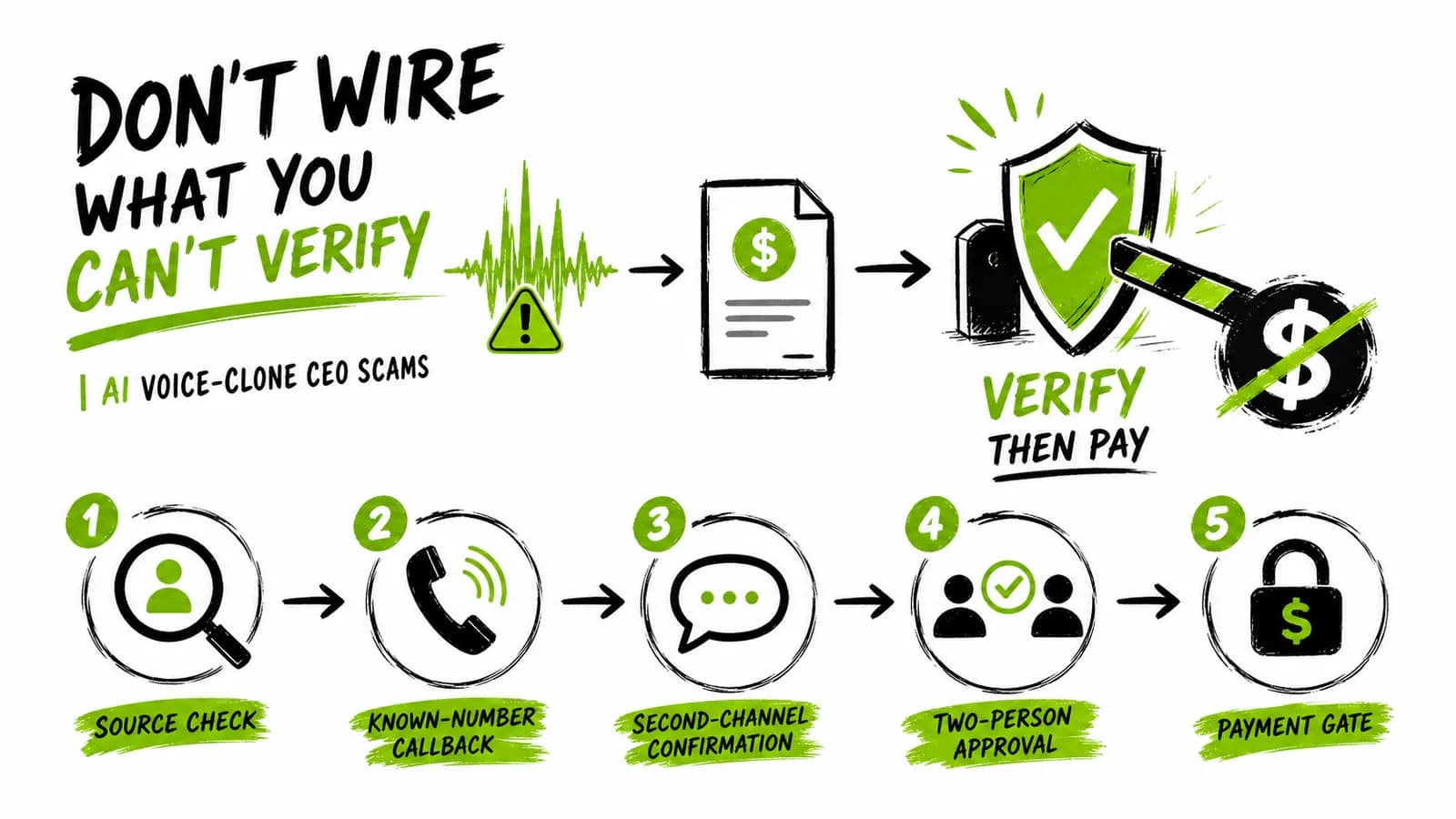 AI voice clone CEO scam checklist: verify the invoice before the fake boss gets paid