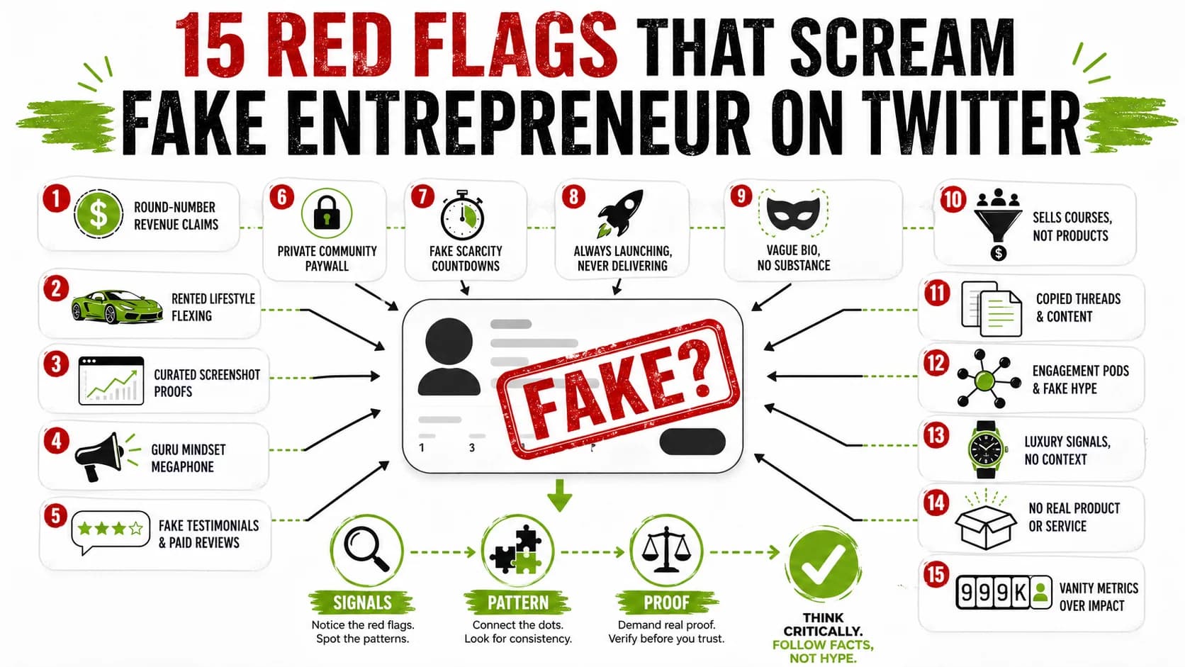 15 Red Flags That Scream Fake Entrepreneur on Twitter