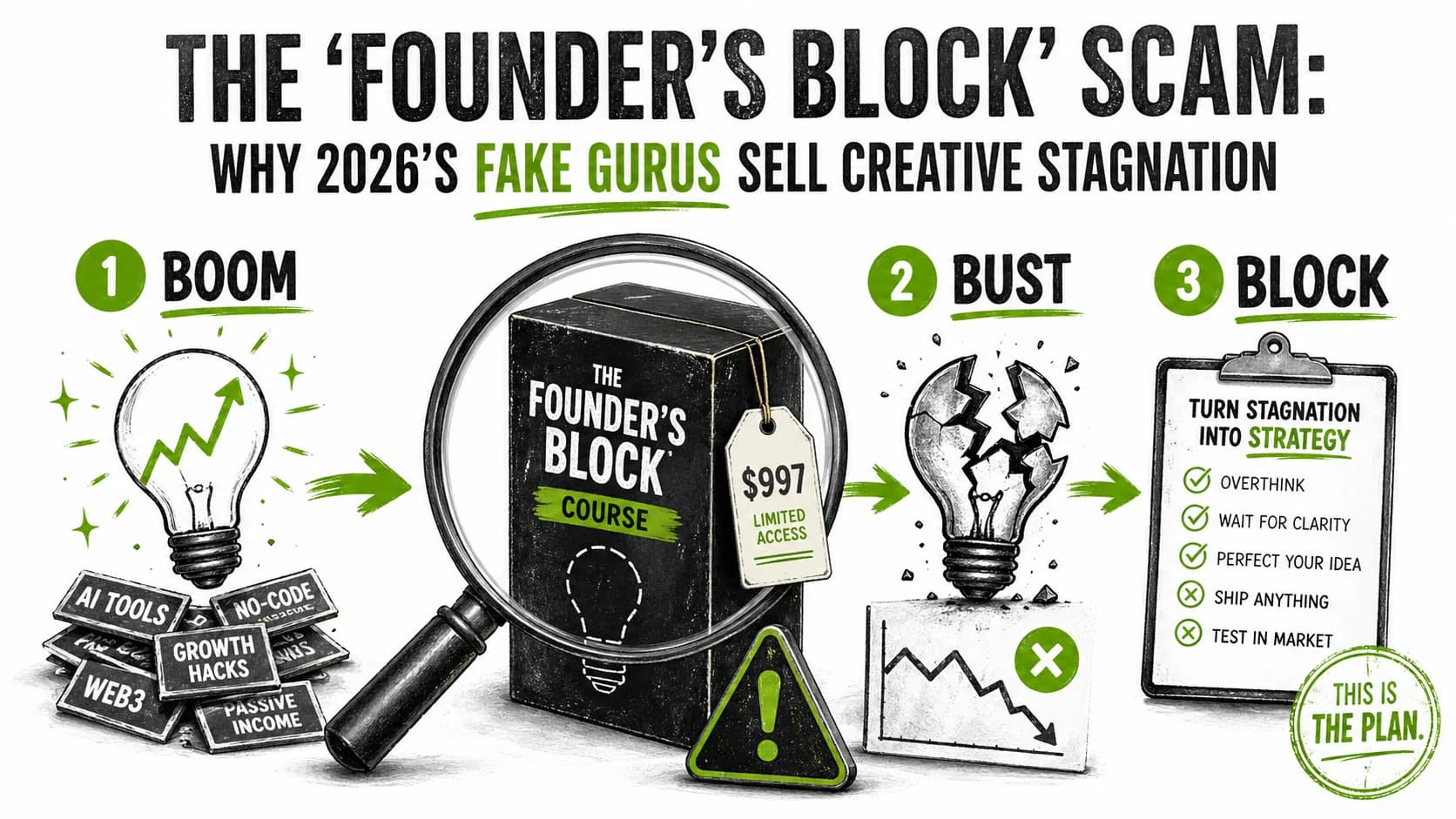 The ''Founder''s Block'' Scam: Why 2026''s Fake Gurus Sell Creative Stagnation