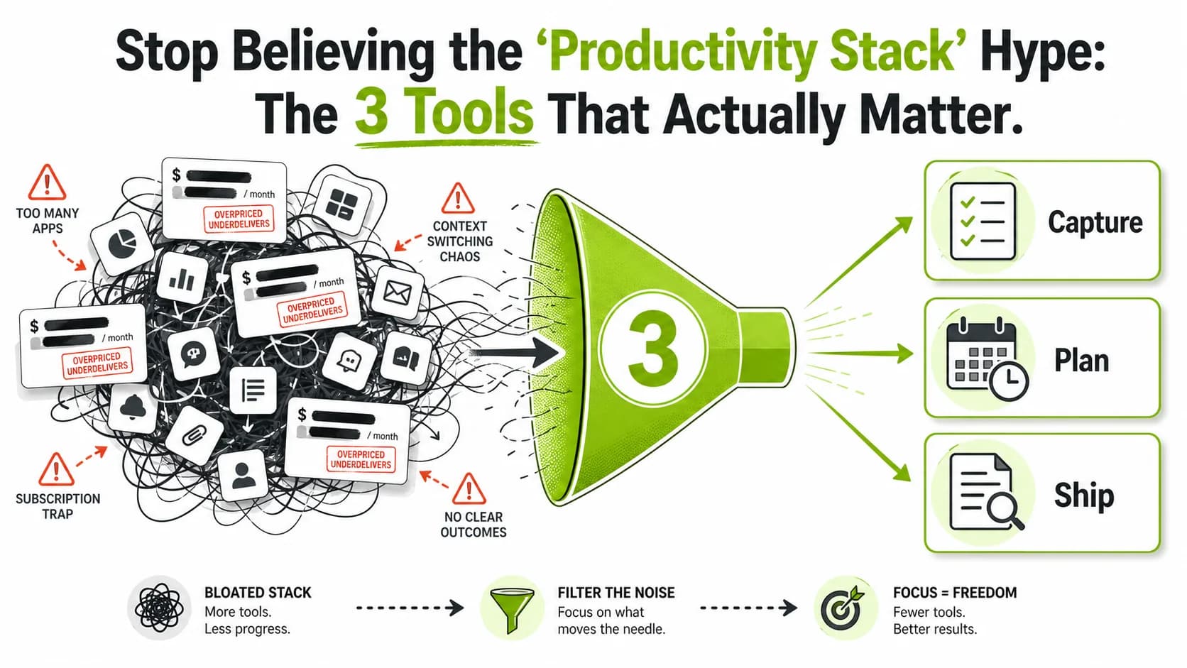 Stop Believing the 'Productivity Stack' Hype: The 3 Tools That Actually Matter