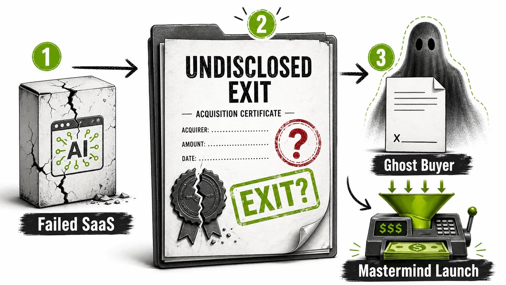 The 'AI-Powered' Exit Scam: How 2026's Fake Gurus Are Selling Their 'Failed' Startups to Ghost Buyers