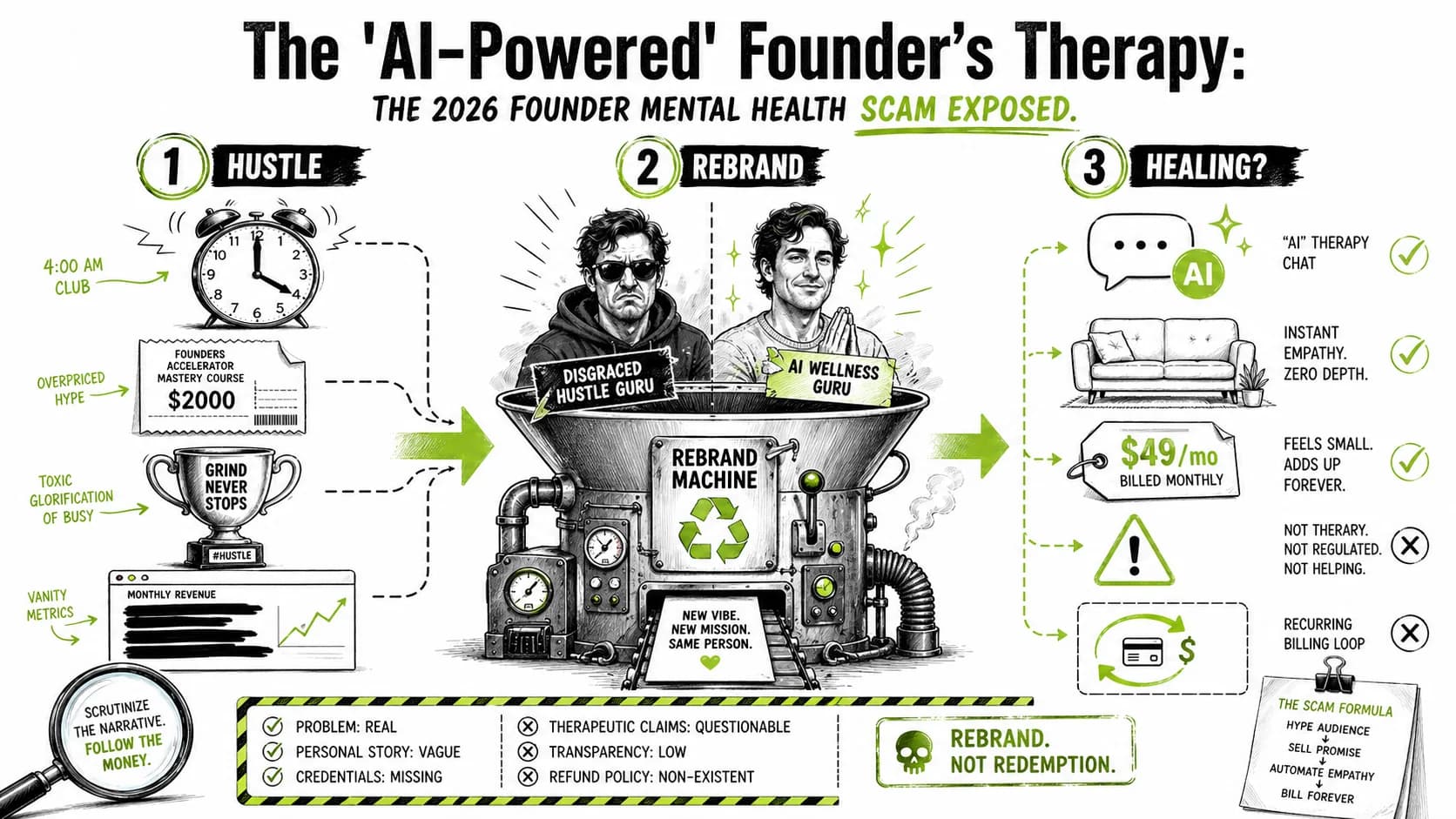 The 'AI-Powered' Founder's Therapy: The 2026 Founder Mental Health Scam Exposed