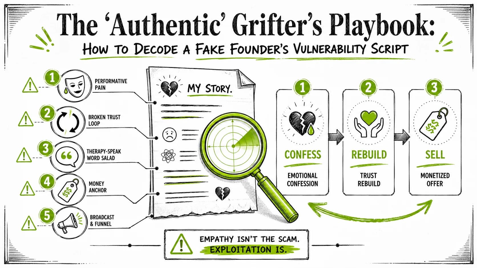 The 'Authentic' Grifter's Playbook: How to Decode a Fake Founder's Vulnerability Script