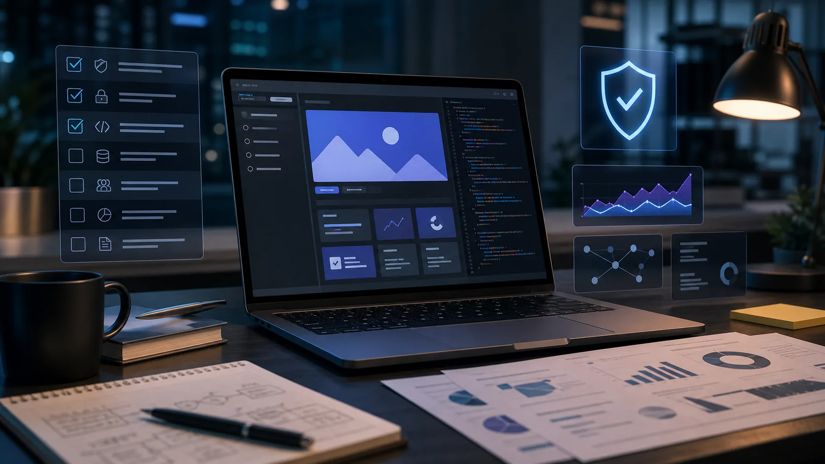 AI-built MVP due diligence workspace with checklist and code review panels