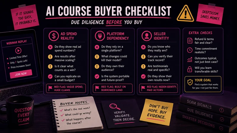 AI Business Opportunity Scams: FTC Red Flags Before You Join the Next Coaching Call checklist