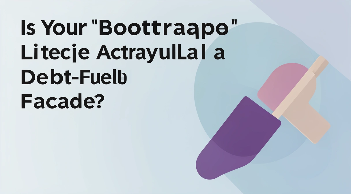 A satirical illustration of a founder on a yacht, but the yacht is made of giant, flimsy credit cards. The founder is holding a 