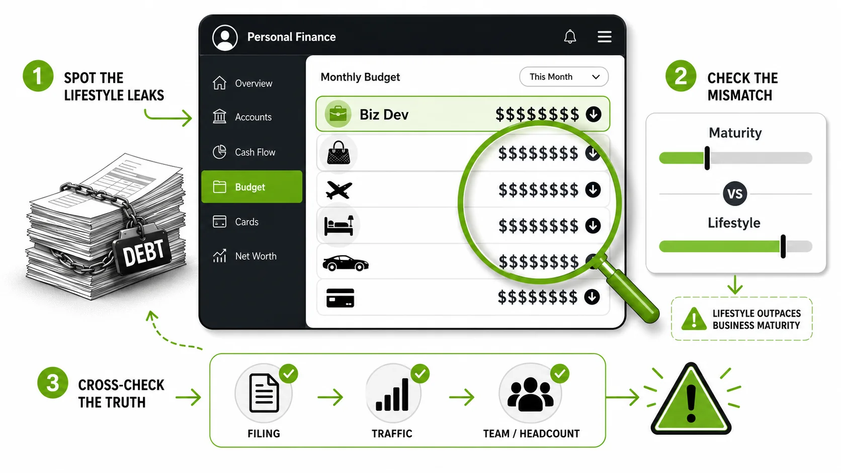 Screenshot of a mocked-up personal finance app (like Mint or YNAB) showing a budget category called