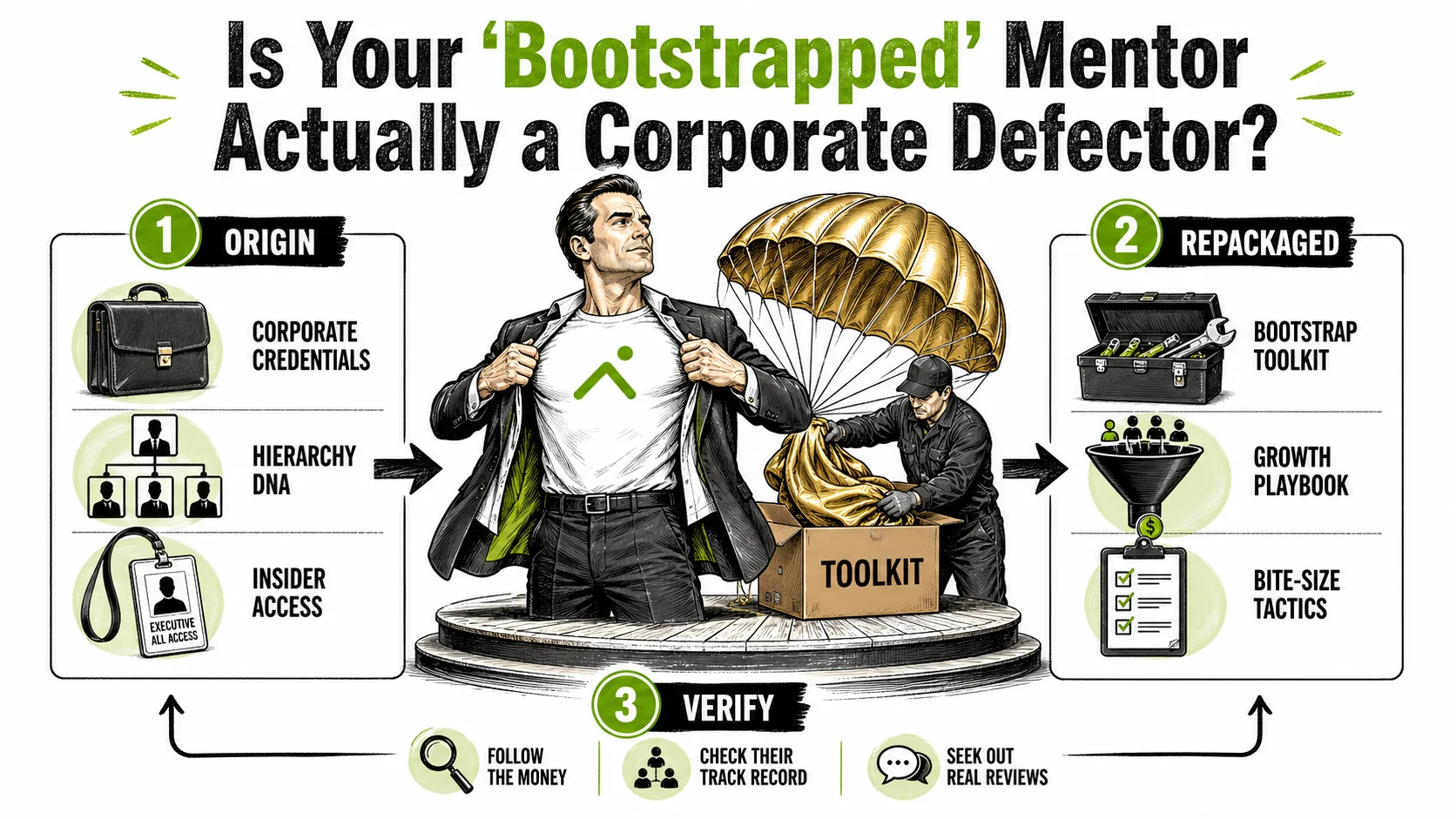 Is Your 'Bootstrapped' Mentor Actually a Corporate Defector?