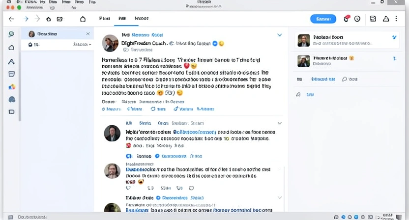 Screenshot of a Twitter thread from a 'Digital Freedom Coach' showing a viral post about their