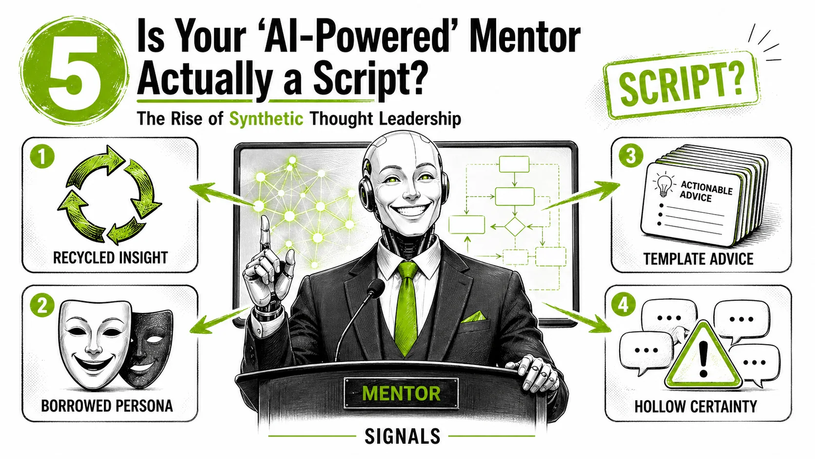 Is Your 'AI-Powered' Mentor Actually a Script? The Rise of Synthetic Thought Leadership