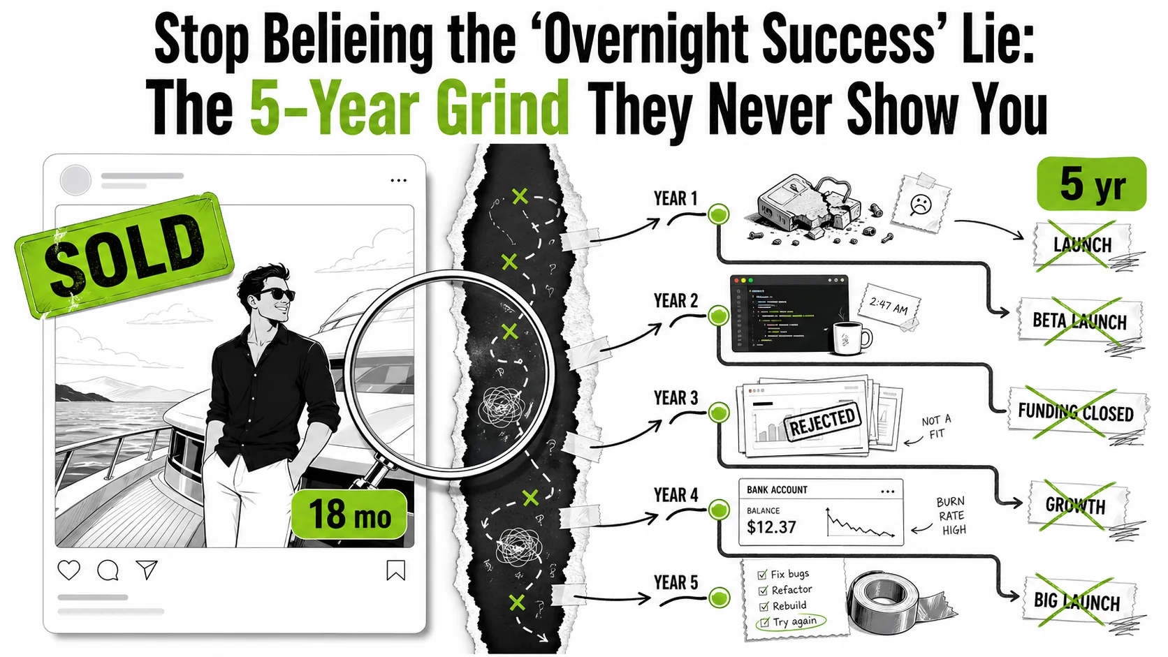 Stop Belieing the 'Overnight Success' Lie: The 5-Year Grind They Never Show You