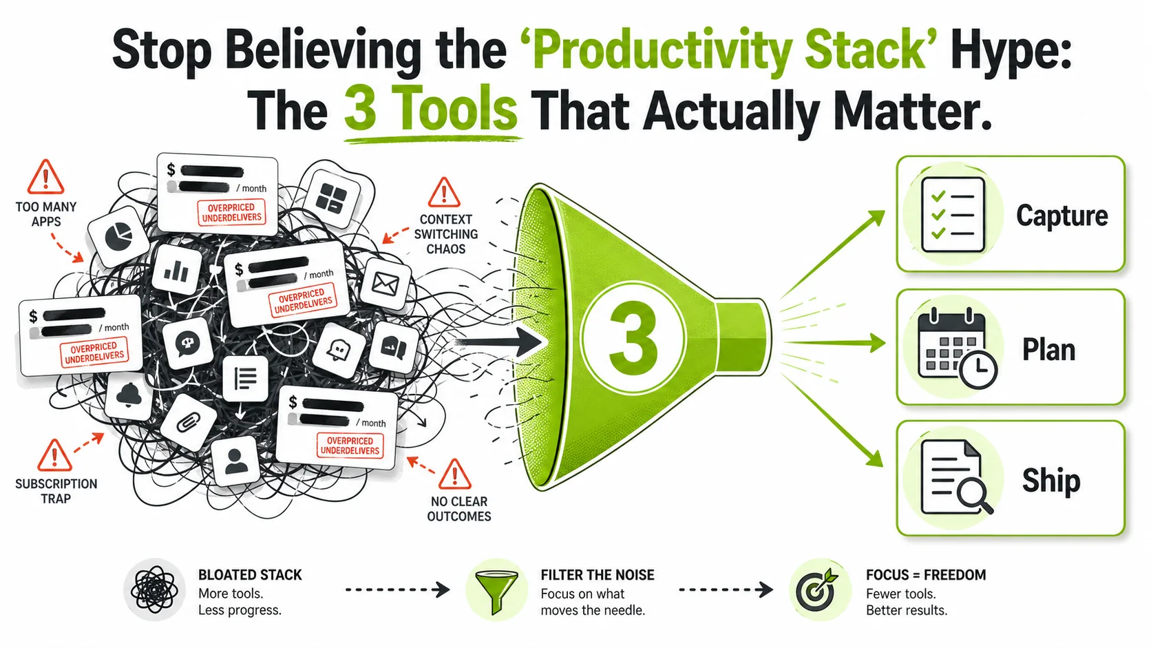 Stop Believing the 'Productivity Stack' Hype: The 3 Tools That Actually Matter