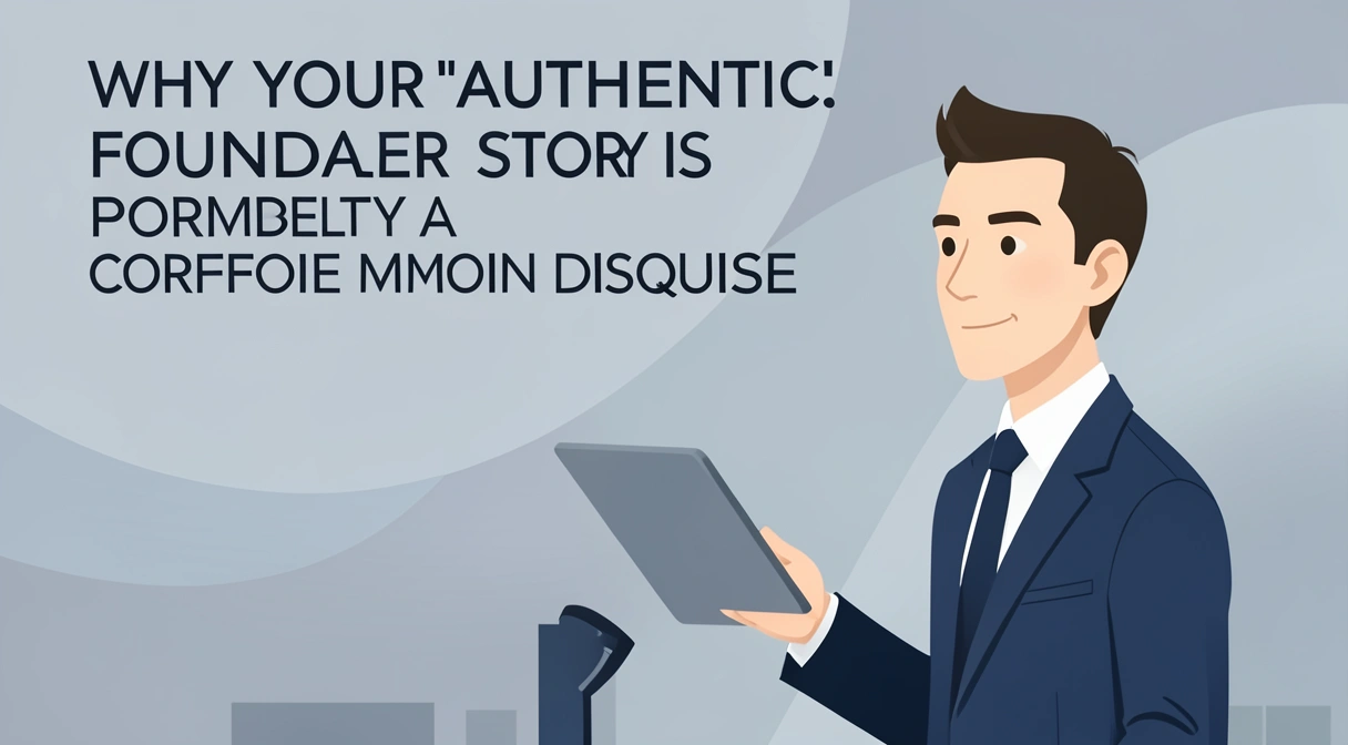 A satirical illustration showing a person in a corporate suit holding a