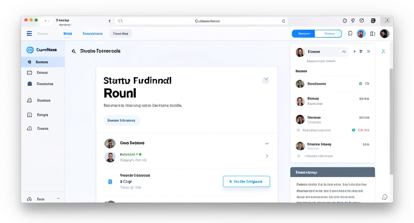 Screenshot of a Crunchbase or PitchBook profile for a fictional startup, 